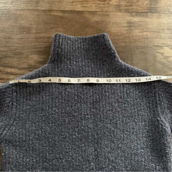 Wilfred merino wool mock neck sweater dark gray ribbed - Picture 8 of 9